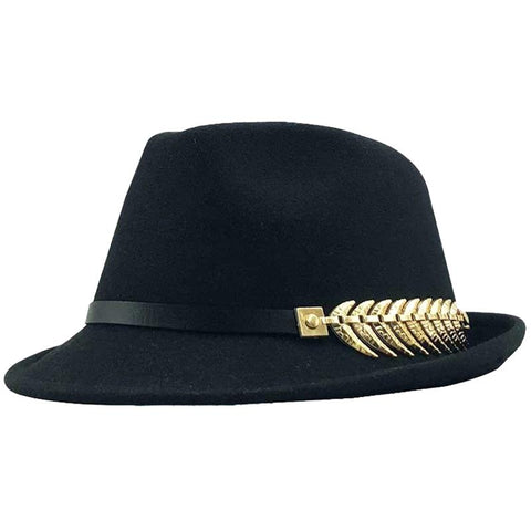 Autumn Elegant Lady Gangster Felt Homburg-MF01023-Veeddydropshipping