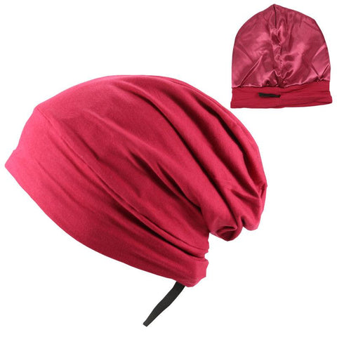 Lined Sleeping Beanie Hat Bamboo Headwear-Veeddydropshipping