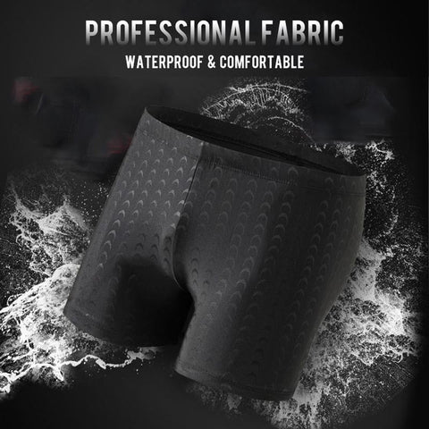 Men Sharkskin Professional Swim Boxer Shorts Polyester Elastic Tight Beach -OS00104-Veeddydropshipping