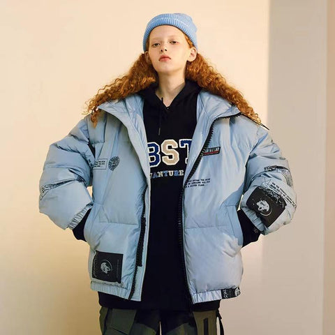 Down Jacket Little Devil Smiley Print Letter Hip Hop-Veeddydropshipping