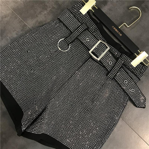 Women Shorts With Belt High Waist Hotpants Sexy Bottom-WF00461-Veeddydropshipping