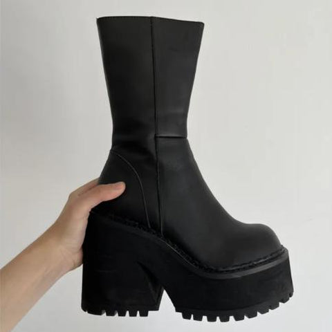 Women Fashion Mid Calf Ankle Women Boots Female-BS01060-Veeddydropshipping