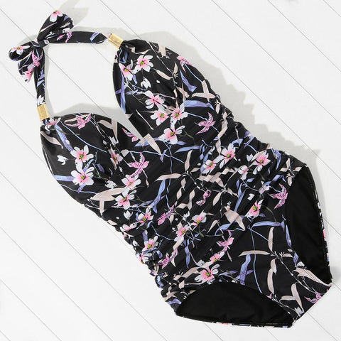 Solid One Piece Swimsuit Swimwear Women Maillot De Bain Leopard Femme Swimming-OS00115-Veeddydropshipping