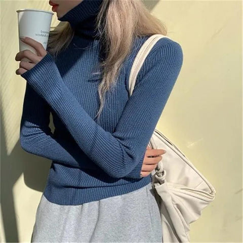 Women heaps collar Turtleneck Sweaters Slim Pullover-WF00004-Veeddydropshipping