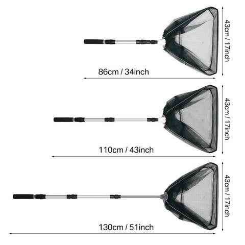 130CM Aluminum Alloy Fishing Net Telescoping Foldable Landing Net Retractable Pole-OS00401-Veeddydropshipping