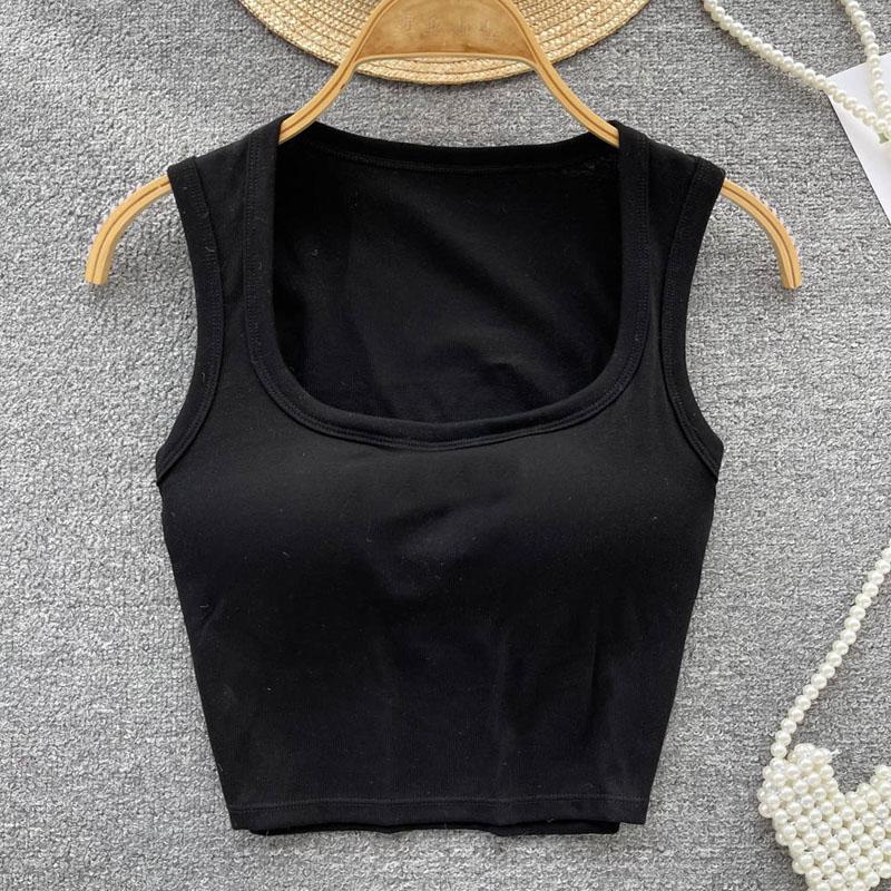 Women Sexy Low-Collar Sleeveless Camisole Tank Tops-WF00324-Veeddydropshipping