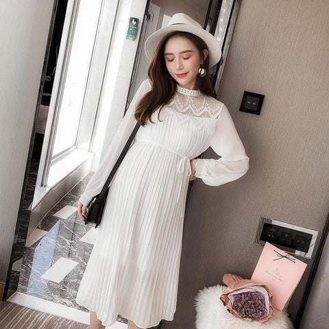 Chiffon Dresses Maternity Clothes For Pregnant Women Long Sleeve-TB00599-Veeddydropshipping