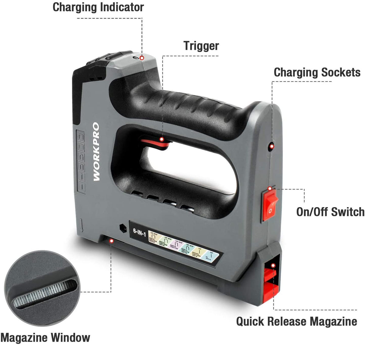Heavy Duty Staple Gun Cordless Tacker-TI00025-Veeddydropshipping