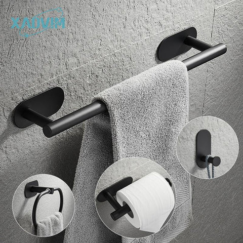No Punching Stainless Steel Self-adhesive Towel Bar-HA01038-Veeddydropshipping
