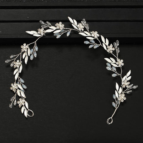 Wedding Crystal Flower Headband Tiara Hairband  -JW00460-Veeddydropshipping