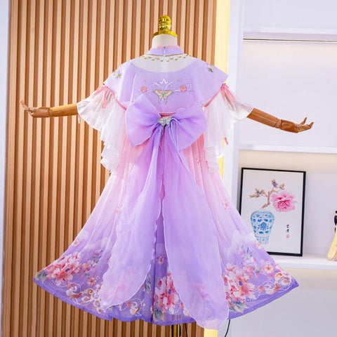 Girl Hanfu Tang Suit Chinese Style Children Dress Summer Ancient Costume-TB00863-Veeddydropshipping