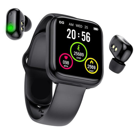Smart Watch X5 TWS Bluetooth Headset Wireless Earphones Two in One 1.54inch-CE00536-Veeddydropshipping