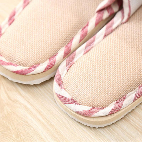 Autumn Linen Home Slippers Female Soft Comfortable-BS01186-Veeddydropshipping