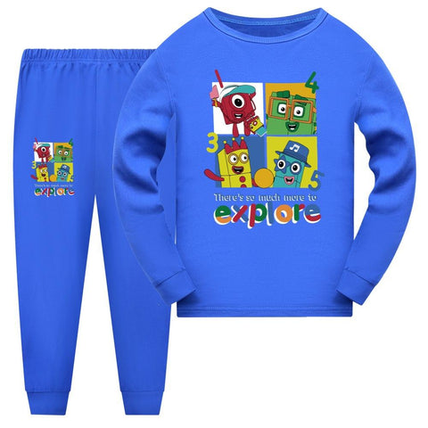 Fashion Number Blocks Clothes Baby Girls Homewear Toddler Boys-TB01043-Veeddydropshipping