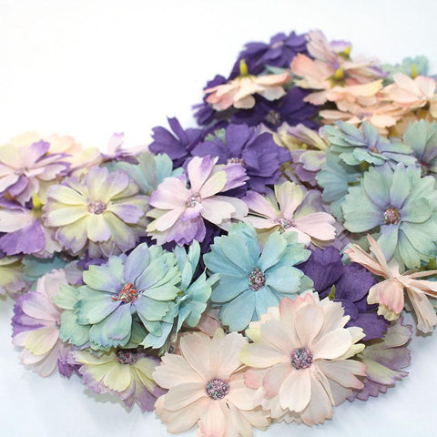 daisy flower head mini silk artificial flower decoration-HA00647-Veeddydropshipping