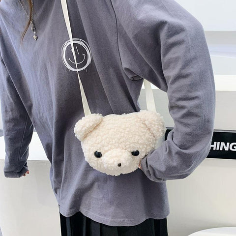 Cute Kid Girls Bear Plush Shoulder Bag for Children Kids-TB00023-Veeddydropshipping