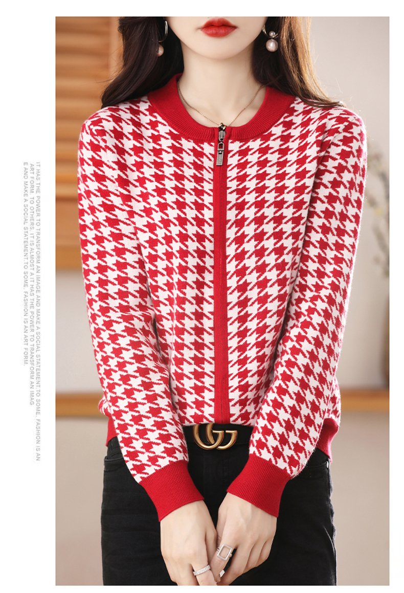 women cashmere cardigan knitted jacket-Veeddydropshipping