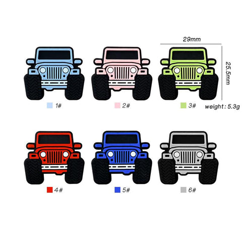 10Pcs Baby Silicone Beads BPA Free Jeep Car  Silicone DIY Pacifier Chain Care-TB00815-Veeddydropshipping