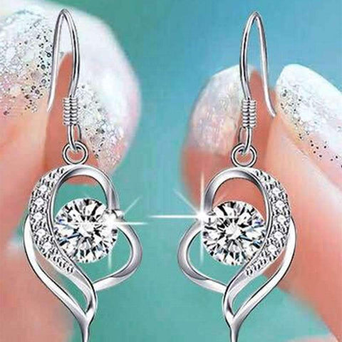 Zircon Love Heart Female Drop Earrings For Women Dainty Jewelry -JW01451-Veeddydropshipping
