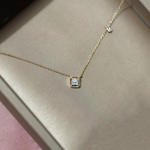 925 Sterling Silver  Zircon Clavicle Charm Pendant Necklace for Women-JW00068-Veeddydropshipping