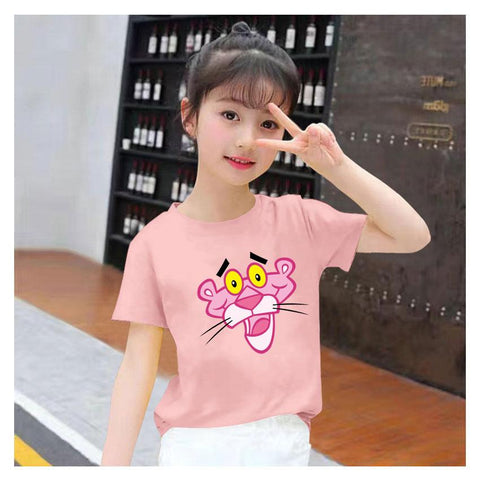 Children pink panther Girls Clothes Boys Cartoon T-Shirt-TB00974-Veeddydropshipping