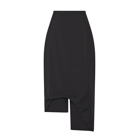 Wool Mohair Solid Color Irregular Midi Skirt-WF00404-Veeddydropshipping
