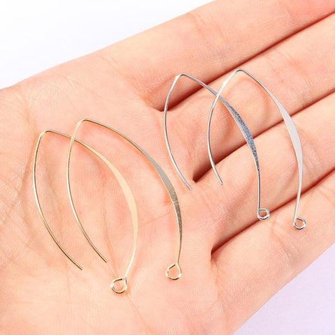 V-shaped Earring French Hooks Findings Ear Hook  Settings Base-JW01592-Veeddydropshipping