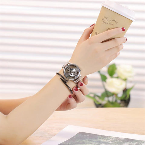 Music Note Notation Watch Stainless Steel Quartz Wrist Watch -JW00810-Veeddydropshipping