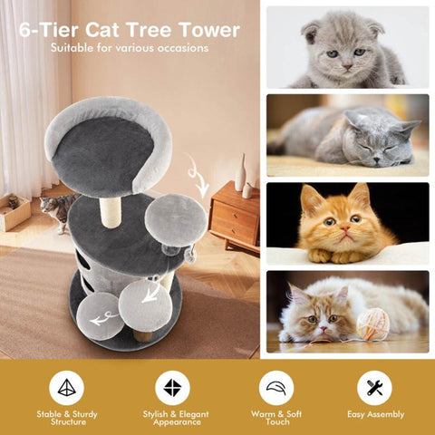 Cat Toy Cat Tree Tower Multi-Level Activity Tree-HA01416-Veeddydropshipping
