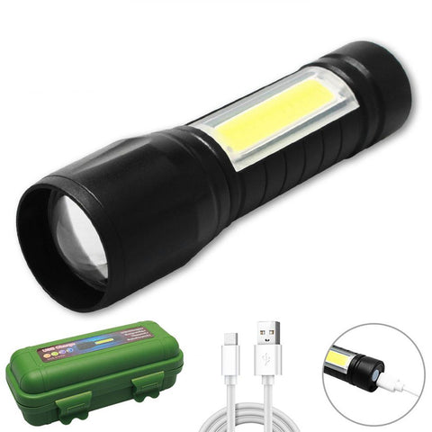 USB Rechargeable LED Flashlight Use Powerful T6 lamp beads 100 meters lighting-TI00779-Veeddydropshipping