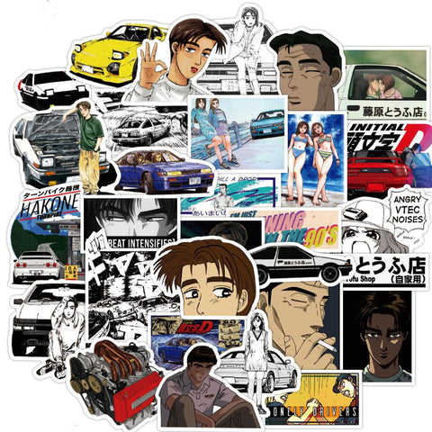 10/30/50PCS Initial D Stickers Laptop DIY Fridge Guitar Luggage Skateboard-TB01628-Veeddydropshipping