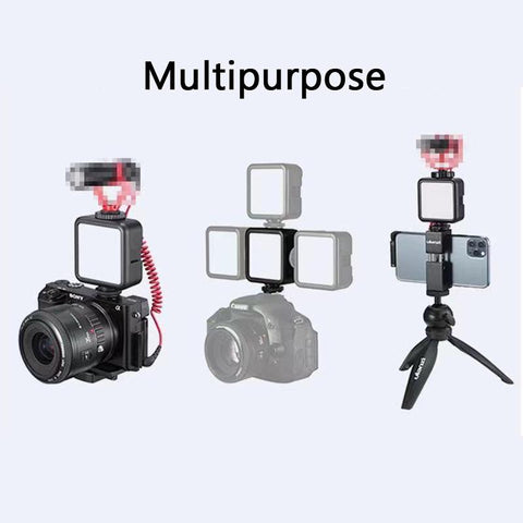6000K Mini Portable Battery LED Video Lamp With 3 Cold Shoe Vlog Fill Light On Camera-PA00841-Veeddydropshipping