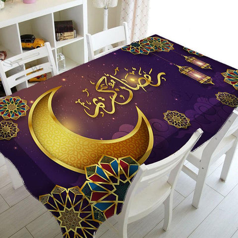 Muslim Mosque Ramadan Tablecloth Kitchen Rectangle Tablecloth-HA00410-Veeddydropshipping