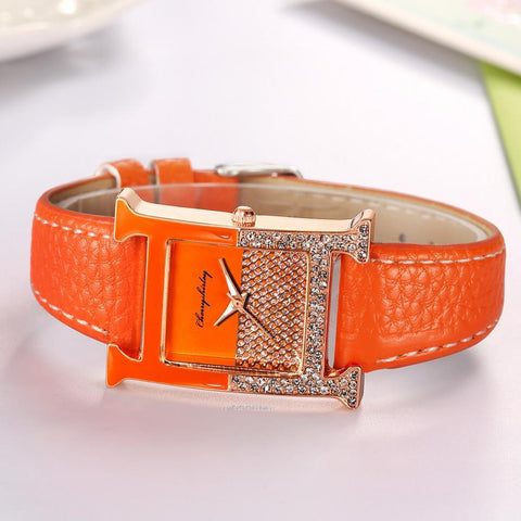 Diamond Luxury Leather Ladies Quartz Watch Crystal -JW00940-Veeddydropshipping