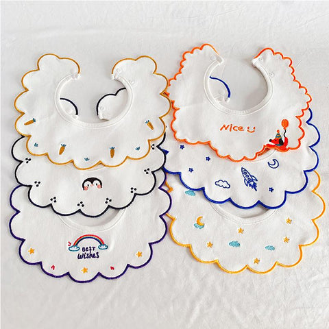 Baby Bibs Newborn Kids Bandana Flower Burp Cloth Soft Cotton Infant Boy-TB00471-Veeddydropshipping