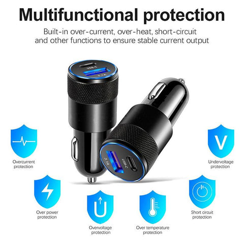 68W USB+PD Car Charger Fast Charging Phone Adapter-PA01134-Veeddydropshipping