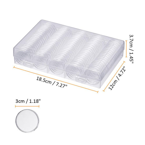 Coin Holder Capsules Clear Case Box-HA00777-Veeddydropshipping