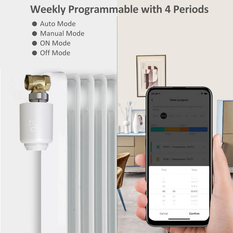 ZigBee 3.0 Smart TRV Tuya Programmable Thermostatic Radiator Thermostat-TI01110-Veeddydropshipping