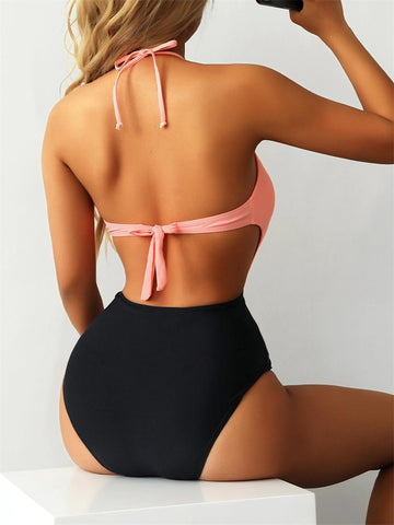 One Piece Swimsuit Women Swimwear 2023 New Backless Hollow Out Bodysuit Lace -OS00306-Veeddydropshipping