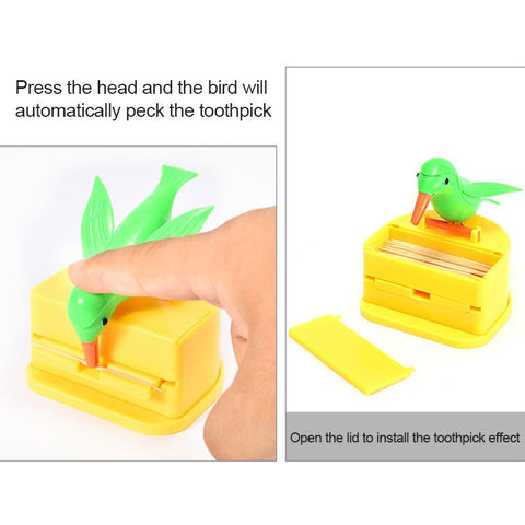 Cute Little Bird Toothpick Container Automatic Toothpick-HA00819-Veeddydropshipping