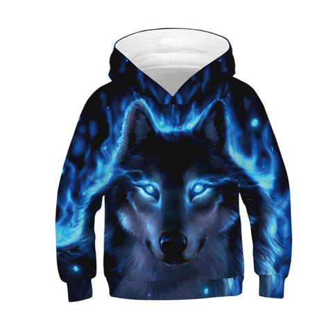 Wolf Tiger 3D Print Boys Hoodies Teens Spring Autumn Outerwear Kids-TB01339-Veeddydropshipping