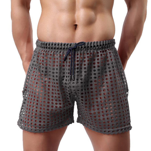 Gay Shorts Mesh Sheer See Through Brand Sleep Bottoms-MF01562-Veeddydropshipping