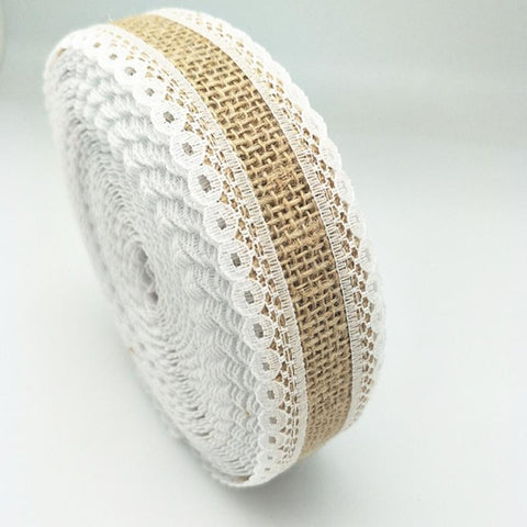 Jute Burlap Lace Rolls wedding table decoration-HA00595-Veeddydropshipping