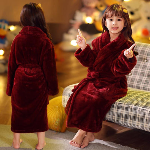MudiPanda Winter Children&#39;s Bathrobe Pajamas For Girls Kids-TB01062-Veeddydropshipping