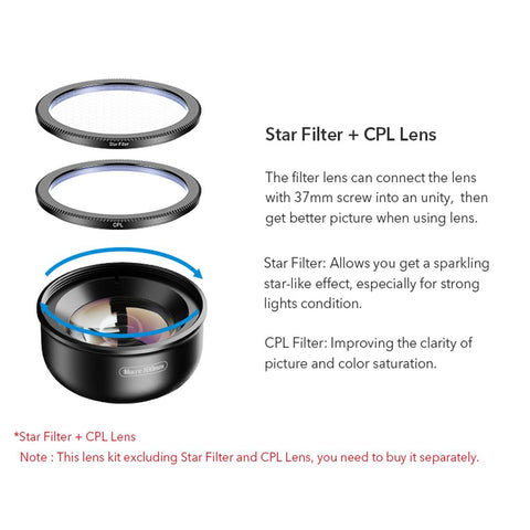 APEXEL 100mm Macro Lens Camera Phone Lens 4K HD Super Macro Lenses CPL Star Filter-PA00668-Veeddydropshipping