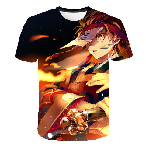 Kids Baby Girls Boys Demon Slayer T-Shirts Short Sleeve Cartoon Casual-TB01173-Veeddydropshipping