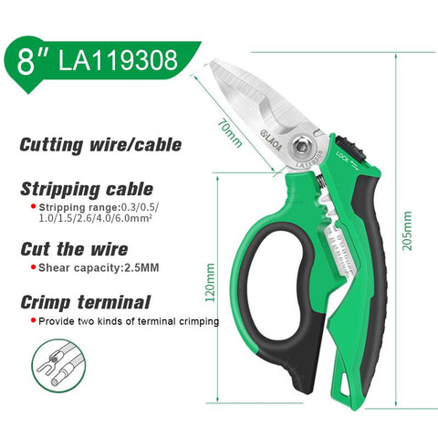 Heavy Duty Electrician Scissors with Wire Cable Stripping-TI00042-Veeddydropshipping