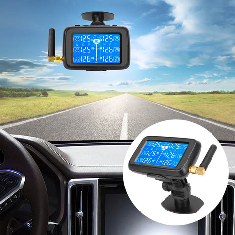 Digital LCD Display Replaceable Battery Auto Truck BUS TPMS with 6 External-AM00149-Veeddydropshipping