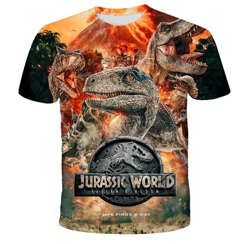 Kids Boys Girls Jurassic Park 3 Clothes Summer Dinosaur T Shirt Short-TB01172-Veeddydropshipping
