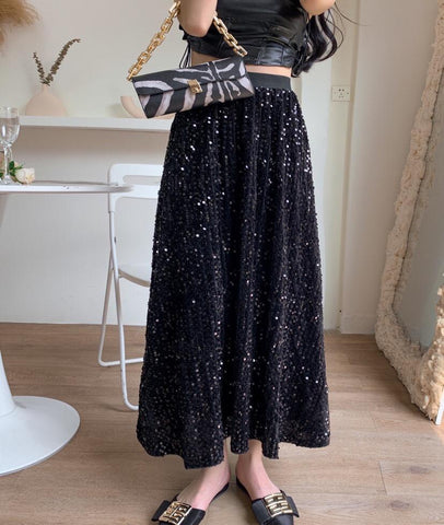 Loose Korean Clothes Sexy High Waist Midi Expansion Skirt-WF00479-Veeddydropshipping